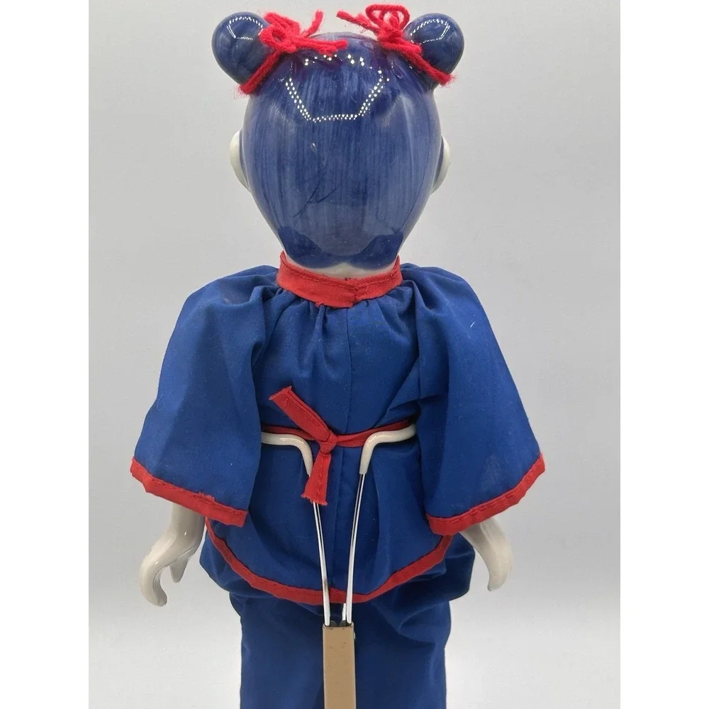 Oriental Porcelain Blue White Red Delft Blue Doll 12
